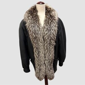 Black Leather & Genuine Fur Jacket size M/L
Great Condition